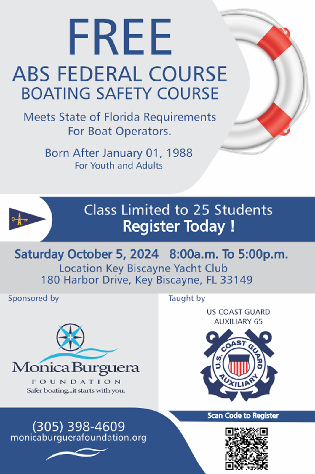 Free ABS Federal Course | Boating Safety Course on Saturday, October 5, 2024